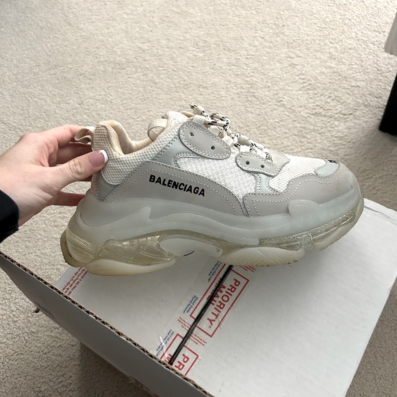 Balenciaga Triple S Clear Shoes Mens Balenciaga Triple White